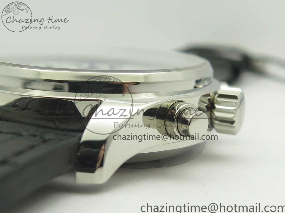 MIROTIME 0213 Pilot Chrono 377725 SS ZF 1:1 Best Edition White Dial on Black Leather Strap A Soft 7183